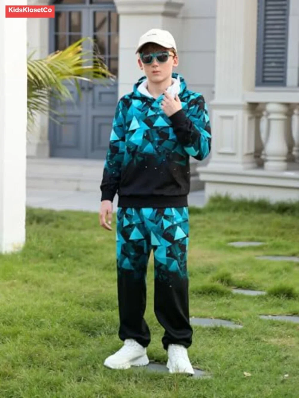 Boys 3D Print Hoodie & Jogger Set 2 Piece Tracksuit Loose Fit Breathable Stretch